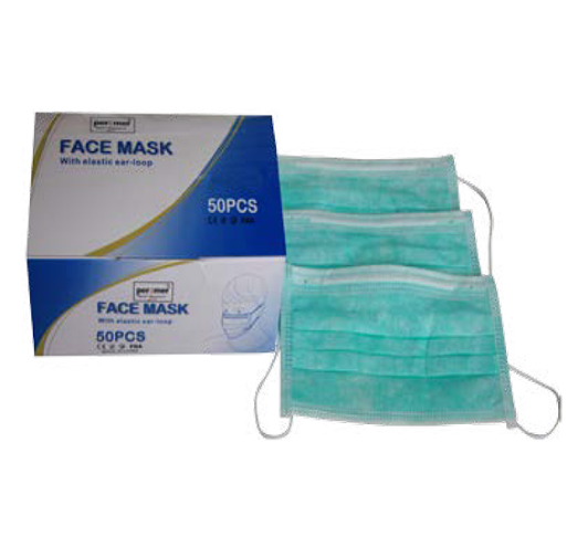 Performer 3-Ply Disposable Face Mask with Elastic Ear Loops, Breathable Nonwoven Fabric, Comfortable Daily Use, Medical-Grade, 50-Pack, EN14683 Certified